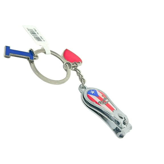 Puerto Rico Key Chain with Nail Clipper– Compact, Dual-Purpose Grooming Tool: 1CT
