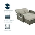 thumbnail image 3 of 2-Person PE Wicker Rattan Double Chaise Lounge, Reclining Daybed with Adjustable Back and Cushions, Weatherproof Garden Patio Sofa for Poolside, Storage-Saving, Gray, 3 of 9