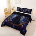 thumbnail image 3 of Manfei Magical Black Cat King Size Comforter Sets, Cosmic Planet Comforters King Size, Black Navy, Black Reversible, 3-Piece, 1 Comforter and 2 Pillowcases, 3 of 7