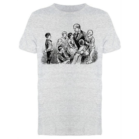 Linear Sketch Of Charles Dickens Tee Men's -Image by Shutterstock