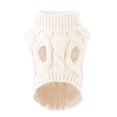 thumbnail image 6 of Xingjin Small Dog Cat Autumn Winter Turtleneck Pullover Knitwear Sweater, Warm Thickening Knitwear Crochet Clothes for Small Medium Pets,White XL, 6 of 8
