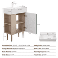 thumbnail image 6 of BARONAGE 21.6 " Single Sink Bathroom Vanity, Ceramic Sink and Soft-Closing Door, Open Shelf Storage Cabinet on the Left Side, Assembly Required, Green, 6 of 6