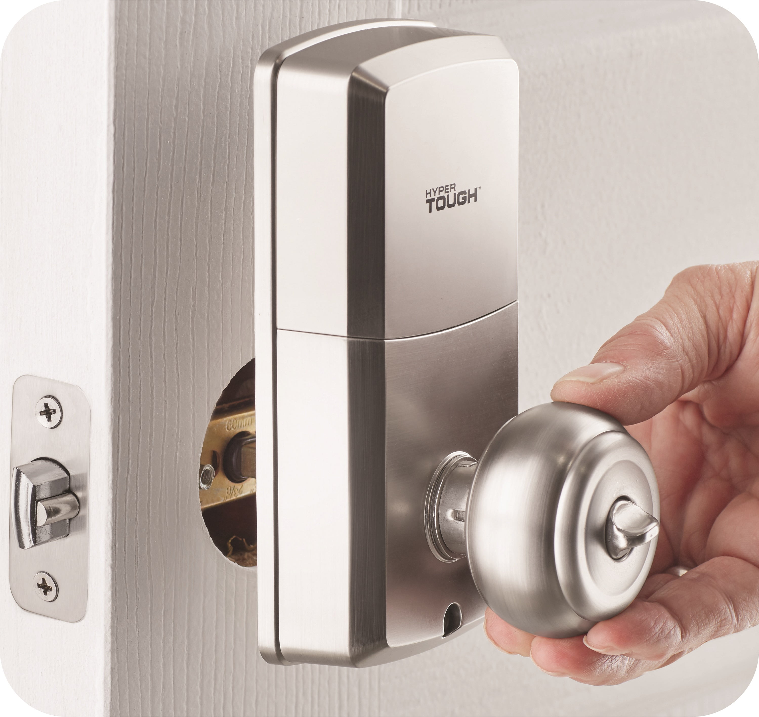 Hyper Tough Keyless Digital Ball Knob- Satin Nickel Finish, Smart