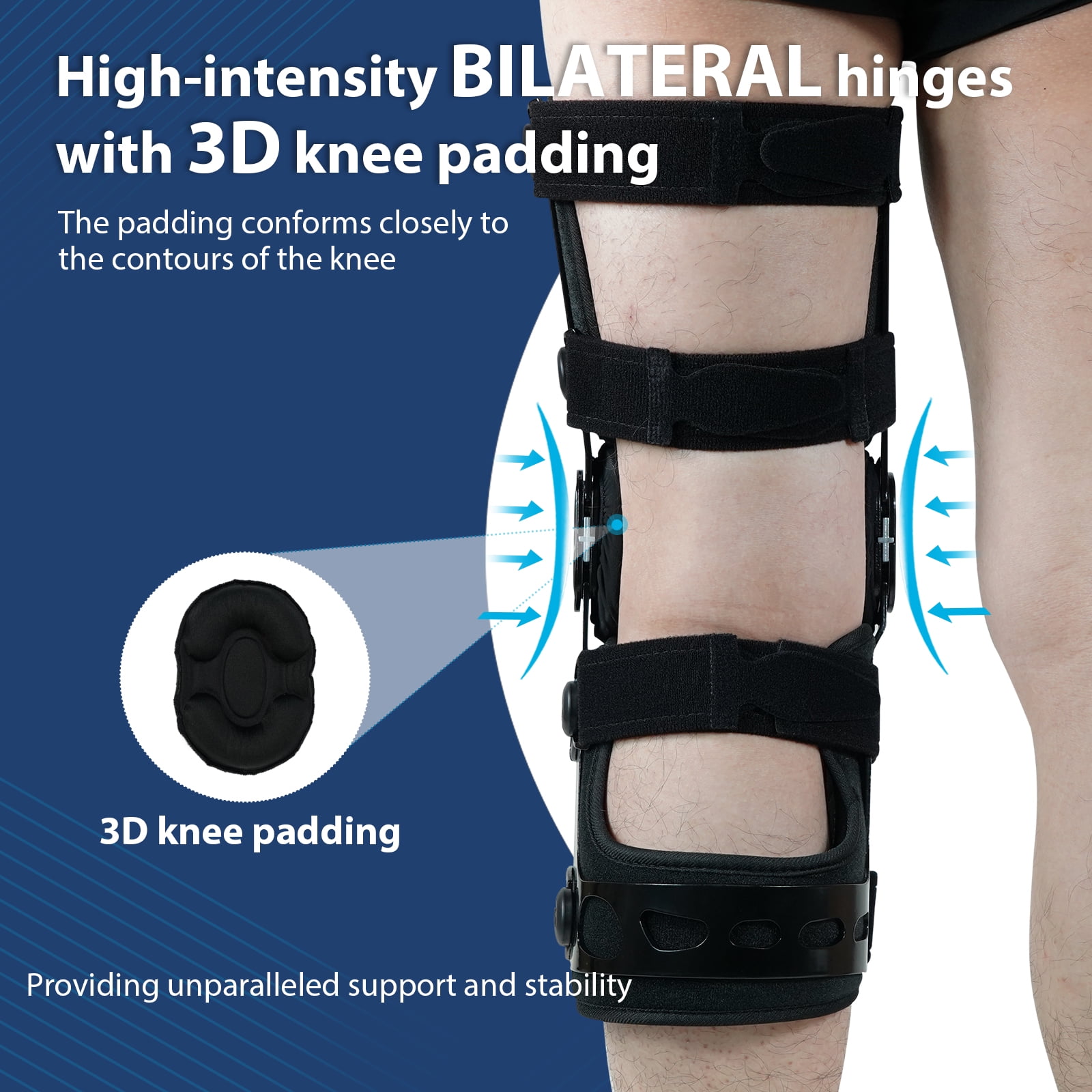 Nvorliy Orthopedic Knee Brace, Hinged ROM Knee Orthosis for ACL/MCL/PCL/Ligament Injuries, Arthritis(OA), Meniscus, Osteoarthritis - Fit Men & Women (Left, Small)