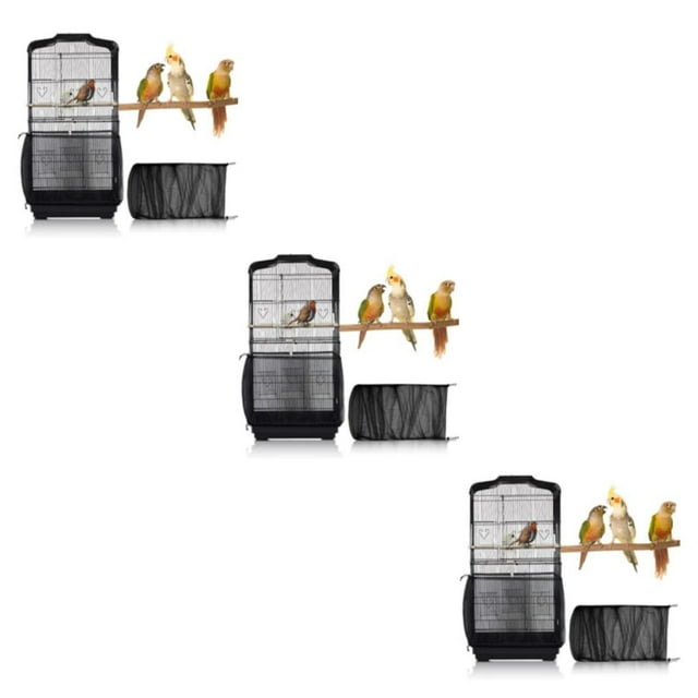mmirethe Fiber Safe Ingredients Cage Cover Non-stuffy And No Loose Thread For All Bird Cages Good Ventilation 3Set