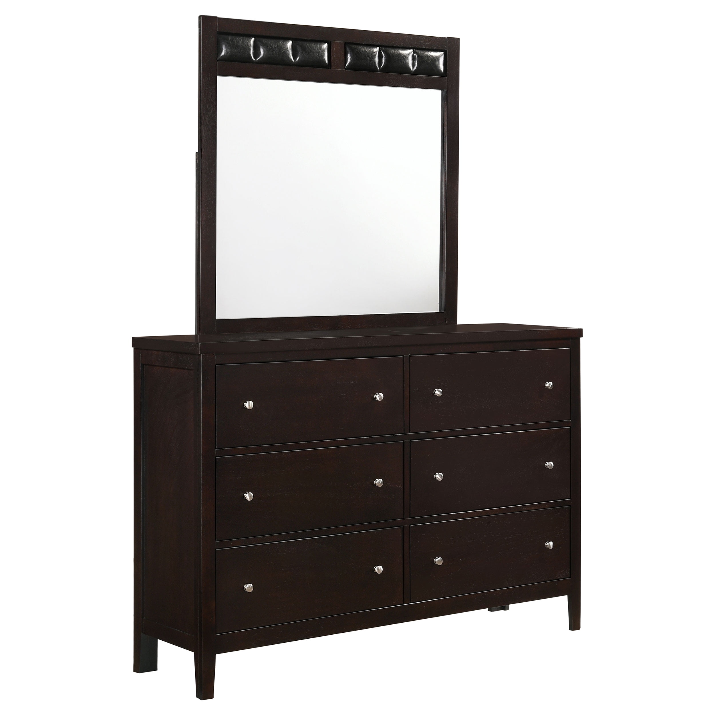 Kendall 6-drawer Dresser with Mirror Black and Gold Kendall 6-drawer Dresser with Mirror Black and Gold