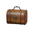 thumbnail image 1 of KLKCMS Trinket Box Hinged Treasure Chest Ornament Case Wooden Jewelry Box Organizer Brown, 1 of 9