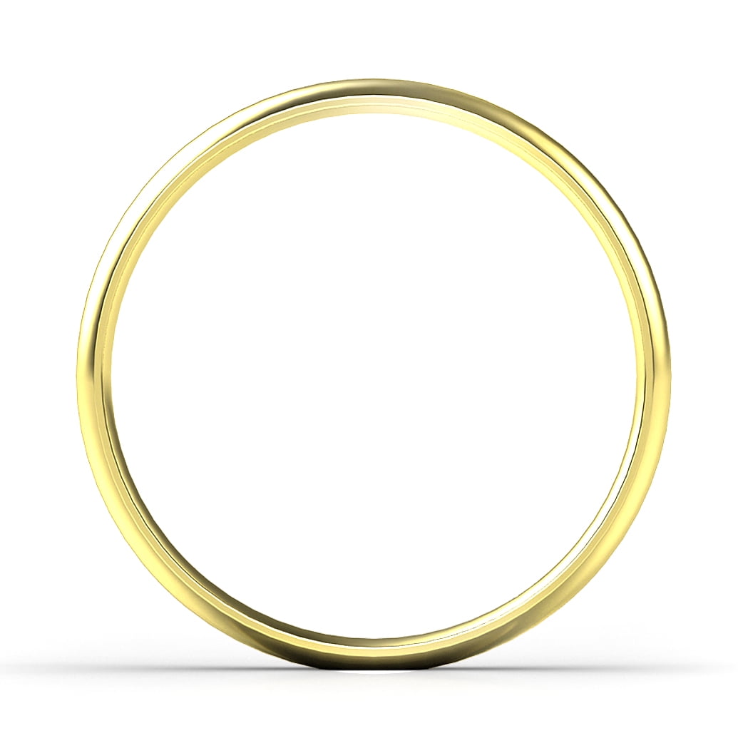Sz 7.0 Solid 10K Yellow Gold 3MM Plain Dome Comfort Fit Wedding Band Ring