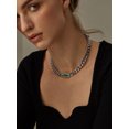 thumbnail image 4 of ChainsHouse Green Diamond Cuban Link Choker Necklaces for Women/Men,Stainless Steel Customized Birthstone Chain Necklaces Jan - Dec 12 Months for Her Birthday Christmas Jewelry Gift(Box）, 4 of 9