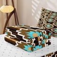 thumbnail image 5 of jejeloiu Tribal Aztec Zipper Twin Comforter Sets with Fitted Sheet and 2 Pillowcases,Geometric Pattern Zipper Bedding Set For Boys,Brown Turquoise,Reversible,4 Pieces, 5 of 7
