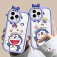 thumbnail image 2 of Encantadora Funda De Teléfono Doraemon De Dibujos Animados Compatible Con iPhone 11 Pro Max XR 7Plus 8 7 6s 6 Plus 14 12 13 XS X SE 2020 Suave Tpu Cute 3D Bowknot Little Monster Lens Cubierta, 2 of 3