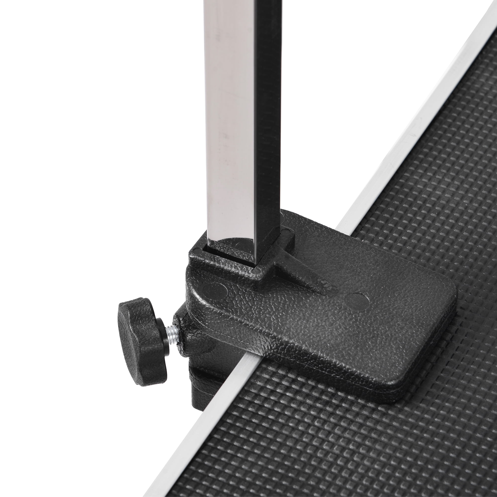 Leumius 42" Folding Pet Grooming Table with Adjustable Arm and Clamps Stainless Steel Frame for Dog and Cat Large Heavy Duty Animal Black