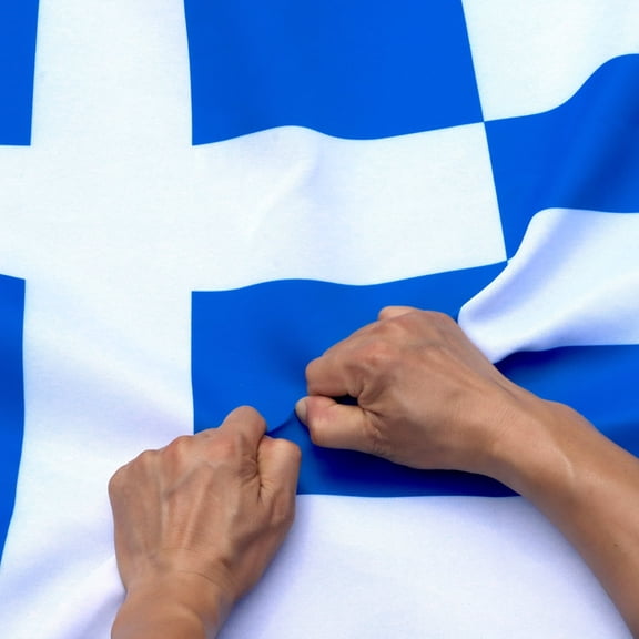 Anley Rip-Proof Technology Double Sided 3-Ply Greece Flag 3X5 Ft - Greek National Flags 300D Polyester