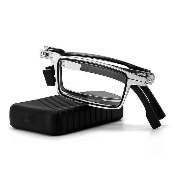 Men's Ultra-Light Titanium Screwless Foldable Blue Light Blocking Reading Glasses Banmo 300 Degree