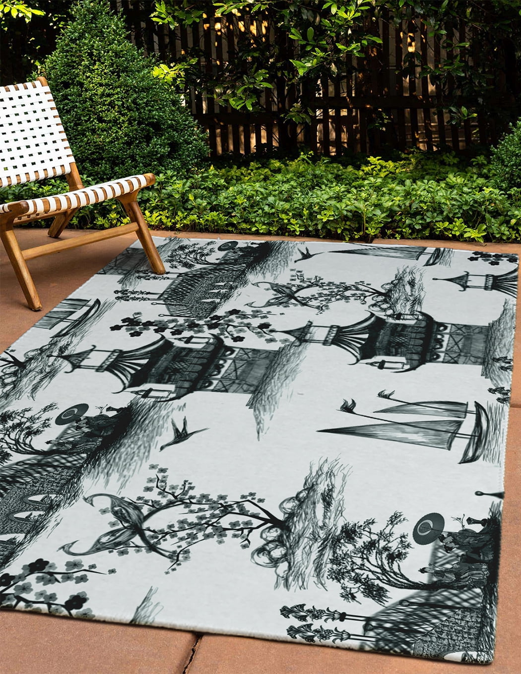 4' x 6' Simply Daisy China Old Oriental Chenille Area Rug, Black