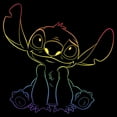 thumbnail image 2 of Men's Lilo & Stitch Sitting Cute with Rainbow Pride Graphic Tee Black Medium, 2 of 5