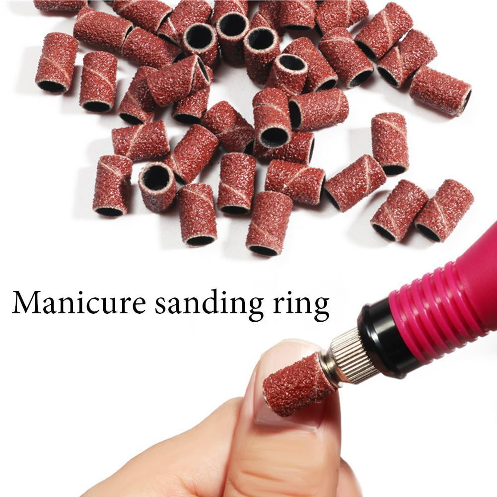 100pcs Sanding Band Drill File Machine Bits Ring For Nail Art