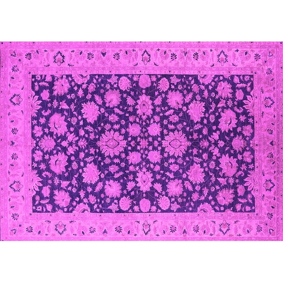 Ahgly Company Indoor Rectangle Oriental Pink Industrial Area Rugs, 2' x 4'