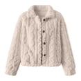 thumbnail image 7 of Cropped Fleece Jacket Women Plus Size Turndown Collar Long Sleeve Solid Color Thick Velvet Lightweight Warm Fleece Coat Casual Outdoor Hiking Travel Sport Outerwear, 7 of 7