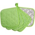 thumbnail image 2 of FFIY 100% Cotton Kitchen Everyday Basic Terry Pot Holder Heat Resistant Coaster Potholder for Cooking and Baking Set of 5 Red Apple Green Potholder Apple Green Potholder, 2 of 9