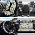thumbnail image 2 of Yuyamidu Chicken Car Seat Covers Full Set of 13 with Car Steering Wheel Cover Seat Belt Pads Car Trash Can Auto Rear View Mirror Cover Car Coasters Chapstick Holder Keychain for Truck SUV, Green, 2 of 7