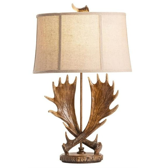 Moose Run Table Lamp Brown Resin 32"Ht. Farmhouse Style