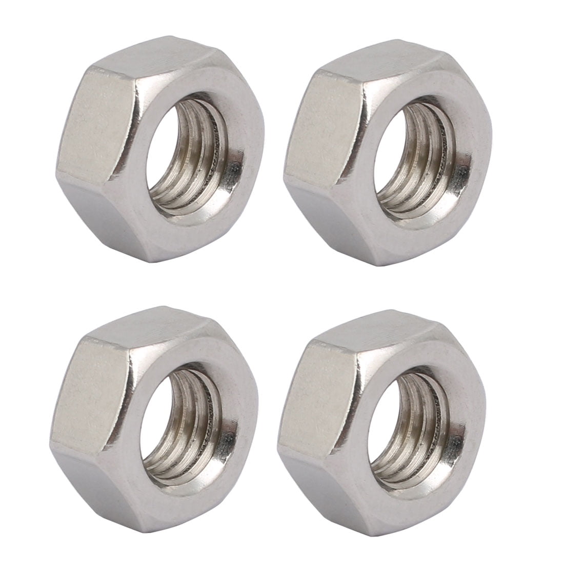 4pcs M12 x 1.5 mm Pitch Stainless Steel Left Hand Thread Hex Nut Metric Thread
