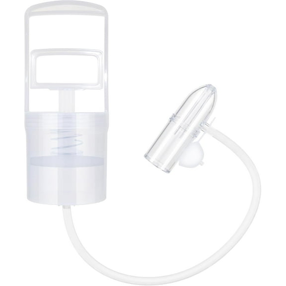 ABCISI Nasal Aspirator for Baby, Baby Nose Sucker, Booger Sucker with Hand Pump and Non-Invasive Tip to Clear Clogged Passages and Boogers (Translucent White, Standard)