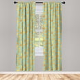 thumbnail image 4 of Ambesonne Pizza Window Curtains, Cartoon Style Italian Cuisine, Each 28" W x 84" L, Mint Green and Multicolor, 4 of 4
