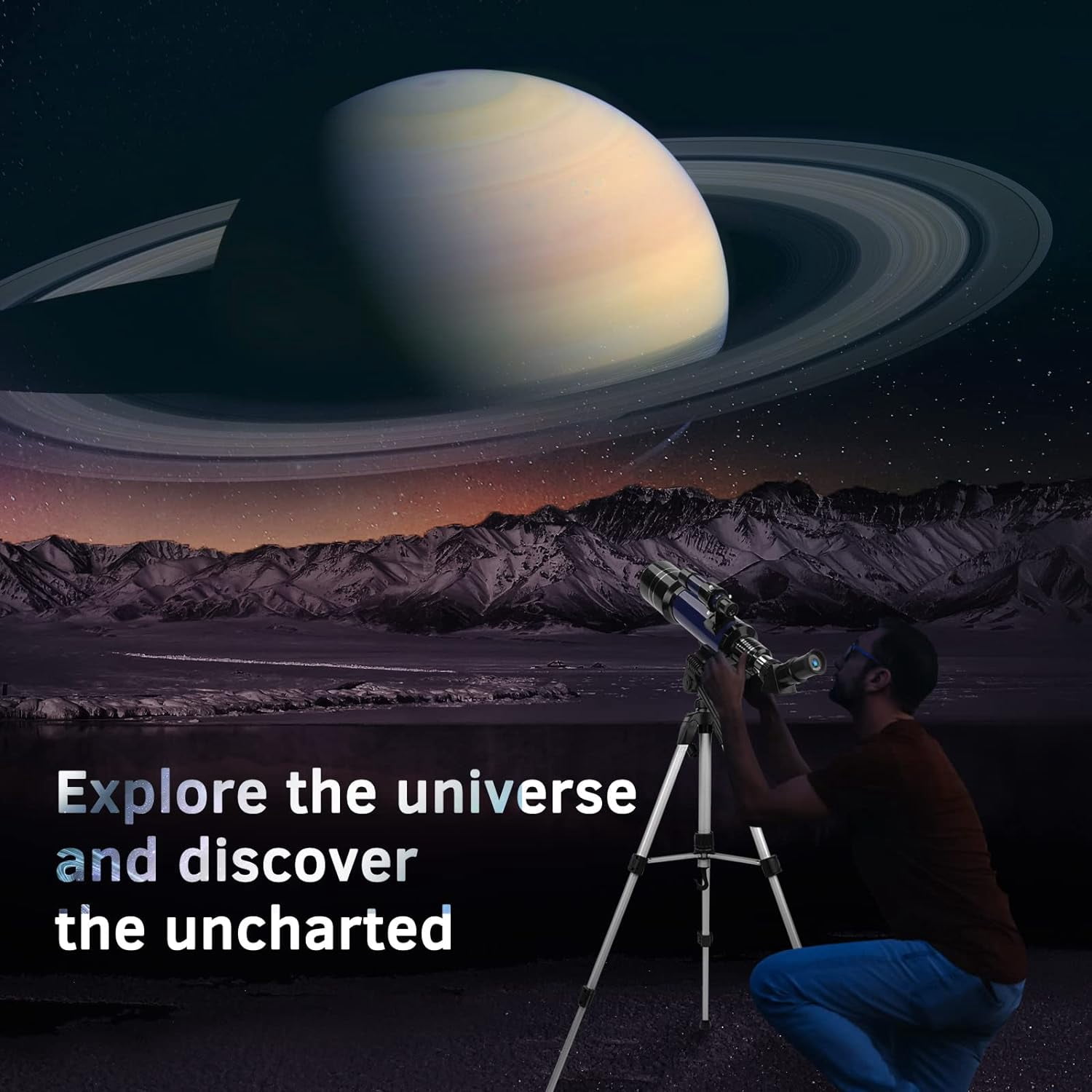 LAKWAR Telescope for Adults Kids Beginners, 70mm Aperture 400mm AZ Mount Refractor Telescope, Portable Astronomy Optical Telescope with Tripod, Phone Holder Adapter for Star Watching & Moon Viewing
