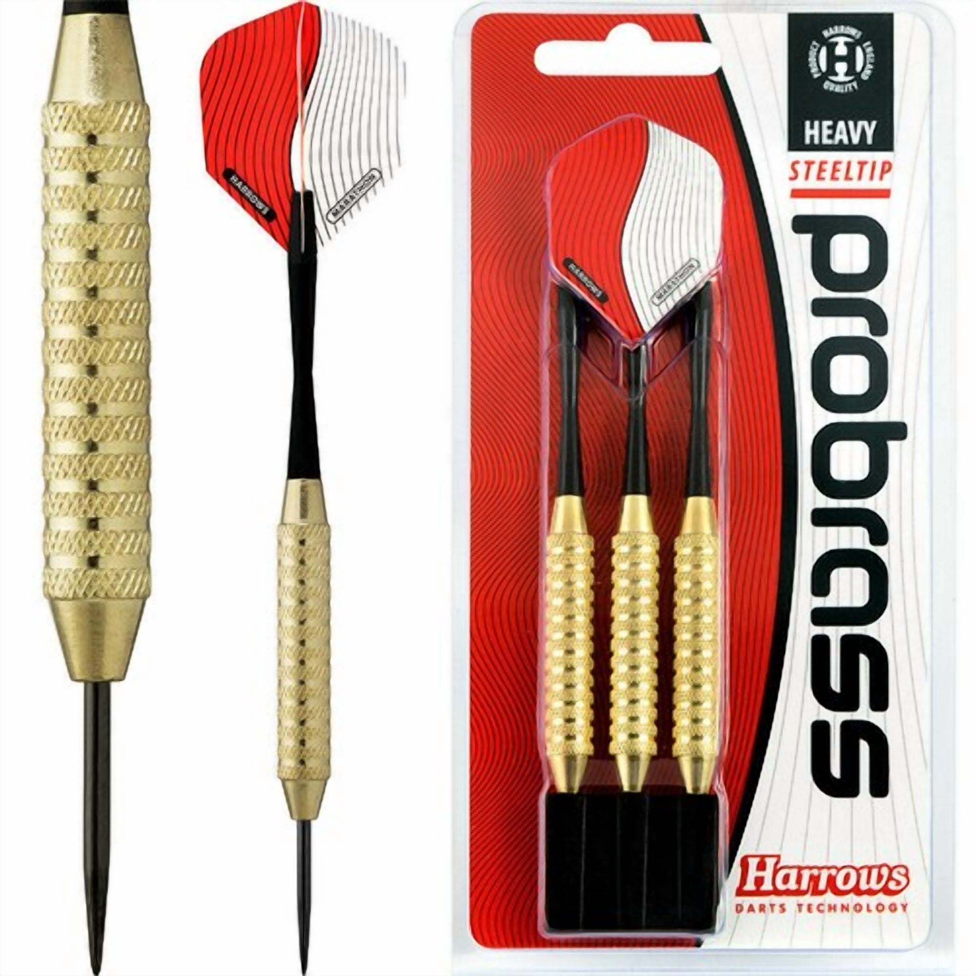 Harrows Pro Brass Steel Tip Darts – Knurled Grip, Precision Balanced, 3-Pack
