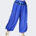 thumbnail image 2 of Women's Belly Dance Pants Shiny Sequin Tassel Trouser Performance Loose Pants, 2 of 3