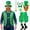 Brown fake beard, variant on Alaiyaky 12 Pcs St Patrick's Day Costume Adult Green ST Patrick Day Costume Set Shamrock Hat with Faux Mustache St. Patrick Vest Beaded Shamrock Necklaces for Irish Party Decor