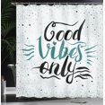 thumbnail image 3 of Ambesonne Chill Shower Curtain, Positive Vibes Calligraphy, 69"Wx84"L, Teal Black Beige, 3 of 4