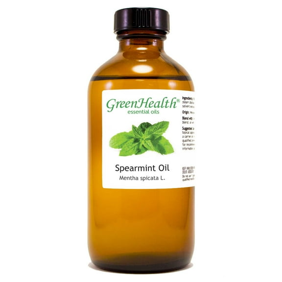 Spearmint Essential Oil - 8 fl oz (237 ml) Glass Bottle w/ Cap - 100% Pure Essential Oil by GreenHealth