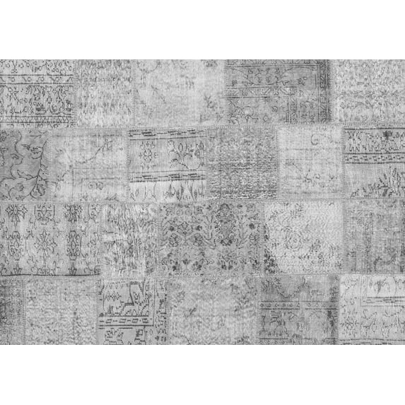 Ahgly Company Indoor Rectangle Patchwork Gray Transitional Area Rugs, 3' x 5'