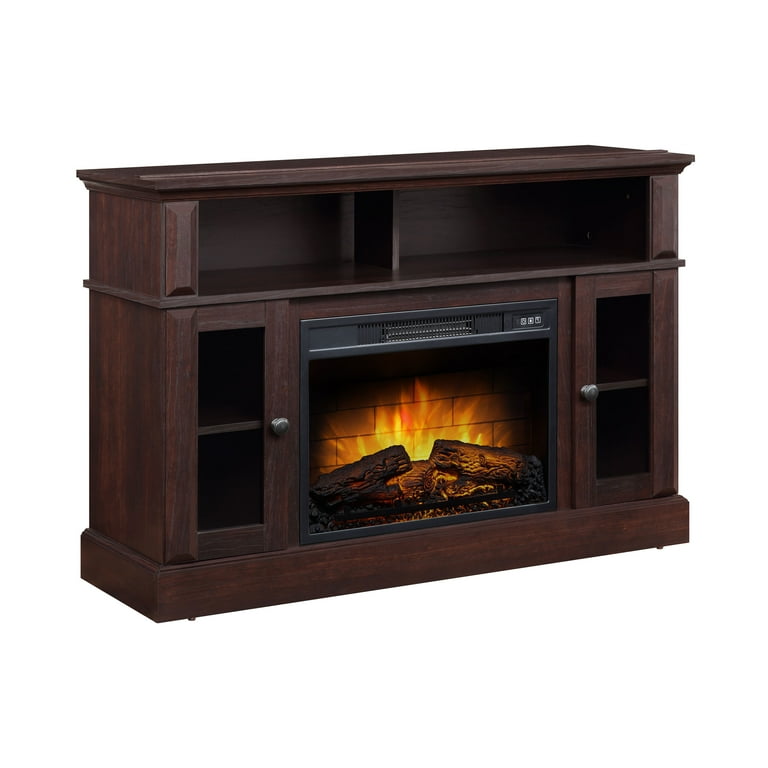Whalen Barston Media Fireplace TV Stand for TVs up to 55”, Cherry Brown  Finish - Walmart.com