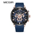 thumbnail image 1 of Reloj Megir, cronógrafo de silicona, resistente al agua, 30 m, para hombre, 1 of 3