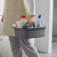 thumbnail image 5 of Cesta de Almacenamiento de PláStico Cajita de Ducha PortáTil Cesta Organizadora de Asas con Asa para BañO, Dormitorio, Cocina Gris Oscuro, 5 of 9