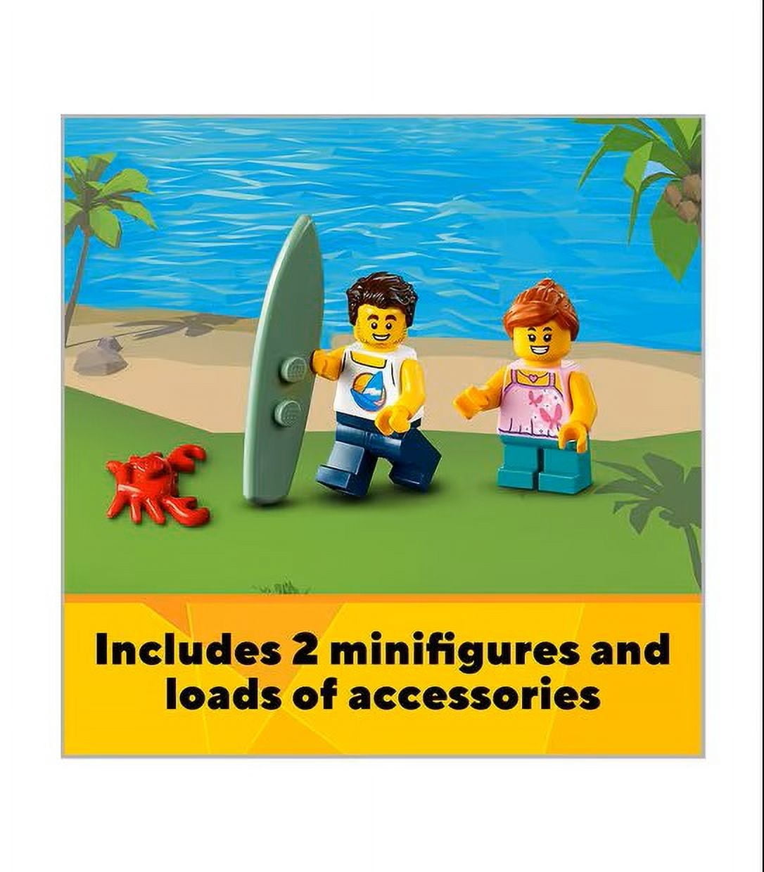 LEGO Creator 3 in 1 Surfer Beach House with 2 Minifigures and Dolphin Figure, Transforms from Surf Shack to Lighthouse to Pool House, Great Building Toy Set for Kids, Girls, and Boys Ages 8+, 31118