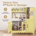 thumbnail image 5 of Best Choice Products Wooden Cottage Kids Pretend Play Kitchen with 11 Accessories, Espresso Machine - Butter, 5 of 10