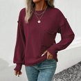 thumbnail image 4 of Giftesty Sweaters for Women Plus Size Women's Casual Fashion Long-Sleeve Round-Neck Solid Color Knitted Lantern Sleeve Sweater Tops, 4 of 5