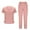 Pink#04, variant on Kctiaxy Scrubs for Women Set Short Sleeve V-Neck Nursing Scrub Tops T-Shirts and Drawstring e Lastic Waist Solid Color Loose Straight Leg Scrubs Work Pants with Pocketss