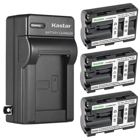 Kastar 3-Pack NP-FM500HN Battery and AC Wall Charger Replacement for Sony Alpha α99II a99 II SLT-A99 II a99II a99V ILCA-99M2 CLM-V55 CLM-FHD5 α700 α850 α900 α57 α58 α65 α68 α77 Camera
