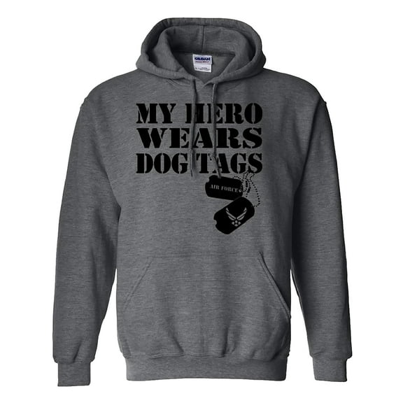 My Hero Wears Dog Tags - Air Force Hooded Sweatshirt