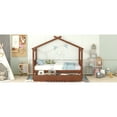 thumbnail image 6 of Twin Size Wooden House Bed with Drawers, Walnut 99AAL, 6 of 9
