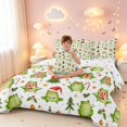 thumbnail image 4 of Manfei Cute Frog 7 Pieces Full Size Bedding Sets,Traditional Christmas Tree Santa Hat Full Size Bed in a Bag,Green White,Polkadot Reversible, 4 of 6