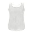 thumbnail image 6 of Guzom Womens Summer Casual Fashion Wave Pattern Round Neck Sleeveless Tank Top,White,Size XL, 6 of 6