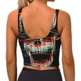thumbnail image 4 of Uemuo Glitch Screaming Skull Pattern Women's Sports Bra - High Impact Support, Breathable, and Comfortable Athletic Bra for Running, Yoga, and Workouts, 4 of 9