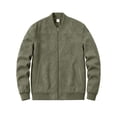 thumbnail image 6 of FRSASU Men's Faux Suede Bomber Jacket Zip‑Up Ribbed Collar Casual Lightweight Outerwear with Side Pockets Army Green, 6 of 8